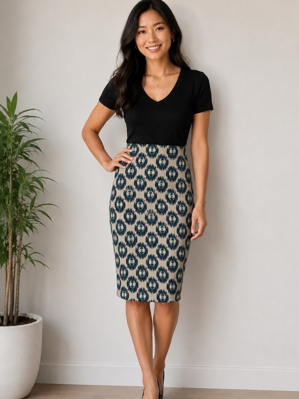 NWT Lularoe Cassie Knee Length Pencil Skirt